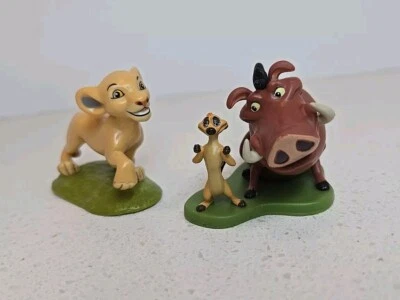 Lot Of 2 Disney's The Lion King Simba Timon Pumbaa 2" Figures Cake Topper Toys  - Image 1 of 4