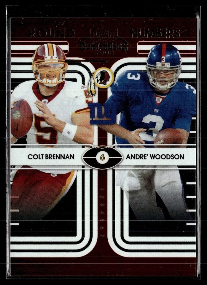 2008 CONTENDERS ROUND NUMBERS GOLD /500 COLT BRENNAN ANDRE' WOODSON - Image 1 of 1