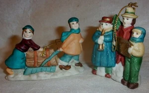 Vintage Miniature PEOPLE FIGURINES Ceramic ORNAMENT Villages-Doll House-RailRoad - Picture 1 of 5