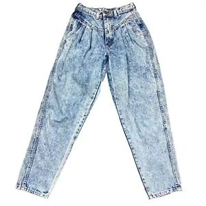 Clique Vintage 80s Cloud Acid Wash High-Waisted Denim Jeans 90s Tagged Size 10 - Bild 1 von 9
