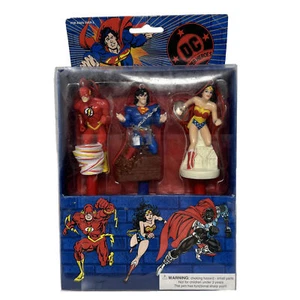 De colección 1995 DC Super Heroes Bolígrafo Fiesta Flash-Superman-Mujer Maravilla-Bolígrafo Toppers - Imagen 1 de 6