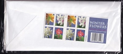 Scott #4865b Winter Flowers Booklet of 20 Stamps & (4) FDC - Sealed - Image 1 of 2