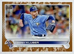 2022 Topps Update Corey Kluber /25 Camo Parallel #US37 - Picture 1 of 2