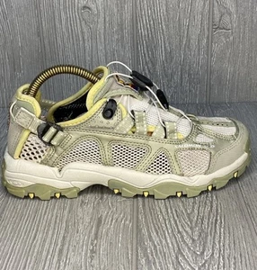 Salomon Shoes Womens Techamphibian Water Contagrip Tan Green Stitched Size 6.5 - Picture 1 of 12