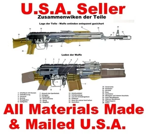 #2 Color East German AK74 MPi-AK-74 MPi-AKS-74 NVA POSTER Kalashnikov 17x11 in. - Picture 1 of 3