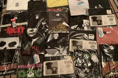 JOBLOT  20 MUSIC FIILM TV OFFICIAL MERCHANDISE T SHIRTS  - Image 1 of 3