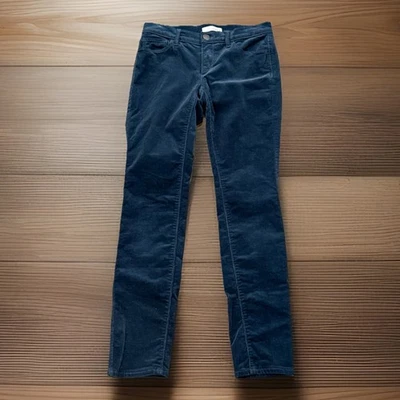 女式 26/2 码 Ann Taylor Loft 绿色灯芯绒现代紧身裤 — 第 1/4 张图片