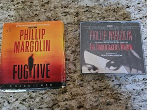 Phillip Margolin 2 Audio CD Books:  Fugitive, The Undertaker's Widow ships free - Picture 1 of 3