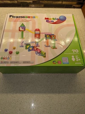 Picasso Tiles 70 Piece Magnetic Marble Run Model PTG70 Play Set - Image 1 of 4
