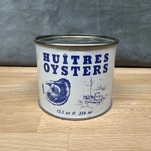 Vintage Huitres Oyster 12 oz Madison Seafood Co. Madison Md #118 lattina di latta - Foto 1 di 7