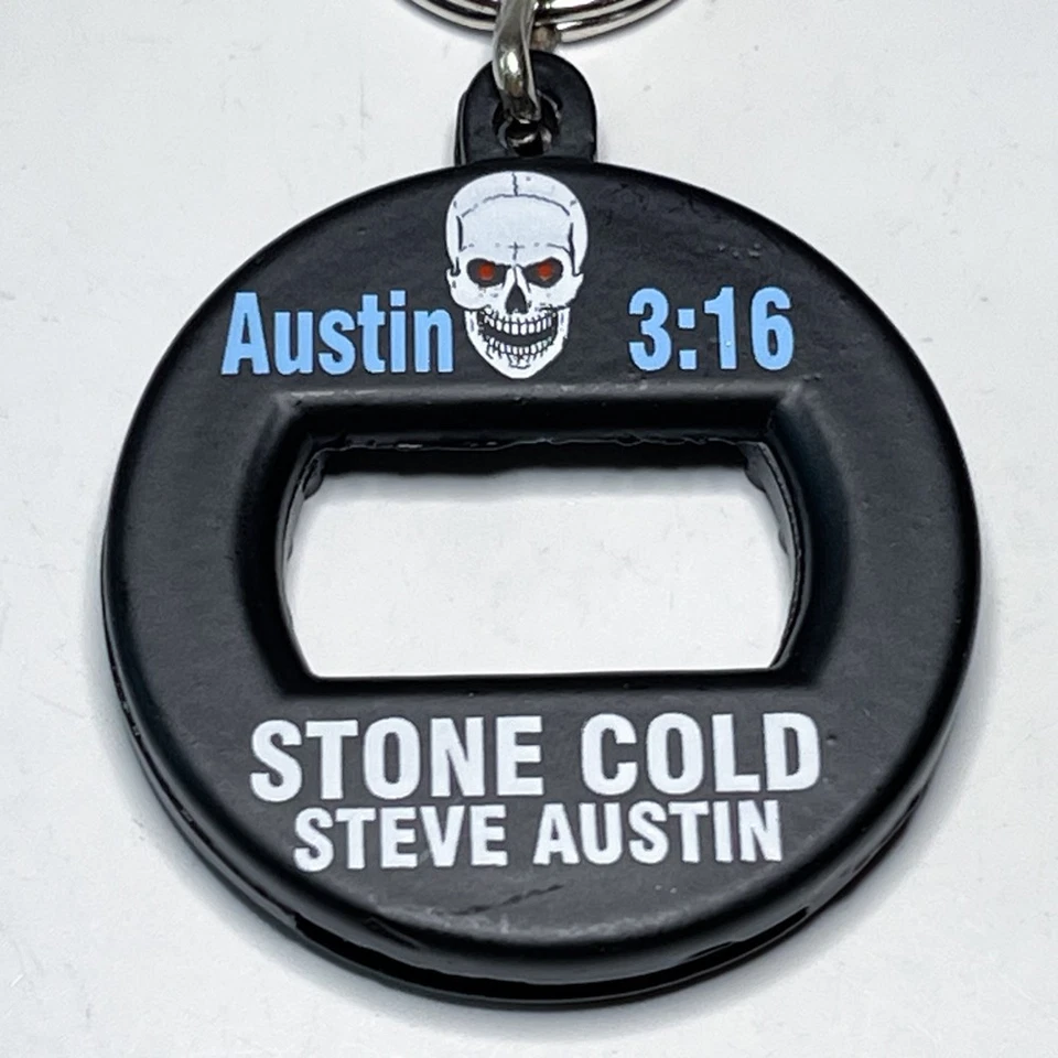 WWF Vintage STONE COLD BevKey Die-Cast Bottle Opener Keychain New Old Stock WWE - Image 1 of 4