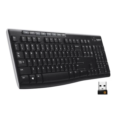 Logitech K270 Wireless Keyboard for Windows, QWERTZ German Layout - Black - Image 1 of 4