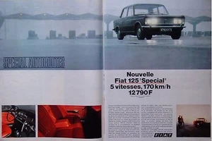 PUBLICITÉ 1969 FIAT 125 SPÉCIAL 5 VITESSES 170 km/H ÉLÉGANCE SÉCURITÉ 12790 FR - Imagen 1 de 1
