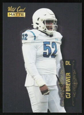 2022 Wild Card Matte C.J. Brewer #MB-17 FOOTBALL Coastal Carolina Black - Image 1 of 2