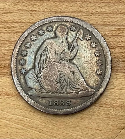 1838 Seated  Dime no stars.  02 Cover