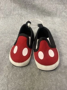 Disney Mickey Mouse Red and Black Infant Baby Shoes 3-6 months New - Picture 1 of 4