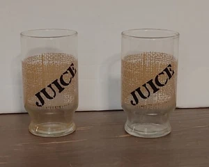 2 Vintage Anchor Hocking Juice Glass Burlap Sack Cottagecore Farm Rustic Glasses - Picture 1 of 6
