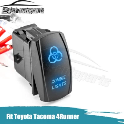 "ZOMBIE LIGHTS" 5 Pin Blue Rocker Toggle ON/OFF Switch Fit Toyota Tacoma 4Runner - Image 1 of 4