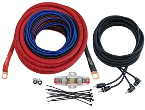 Sky High Car Audio CCA 4 Gauge E-Series Amp Kit Red Black Oversized AWG - Picture 1 of 2