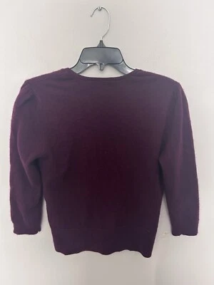 Cárdigan suéter halógeno 100% cachemir morado talla mediana Foto 1 de 3