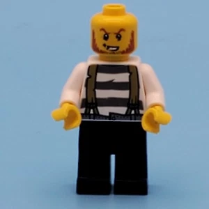 Lego Pantano Policía Ladrón Minifigura Camisa a Rayas Tirantes - Imagen 1 de 7