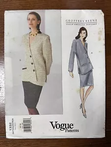 Vogue 1332 Geoffrey Beene Jacket Skirt Loose Fitting Lined Size 16-18 Uncut - Picture 1 of 3