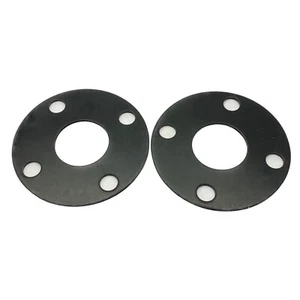 Menge (2) Buna-N 2" Rohr 4-Loch FF Flansch Dichtungen, 2-3/8" Innendurchmesser x 6" Außendurchmesser x 1/8" Breite - Bild 1 von 4