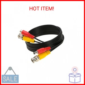 10FT Black Premade BNC Video Power Cable Extension Wire for CCTV, Security Camer - Picture 1 of 2