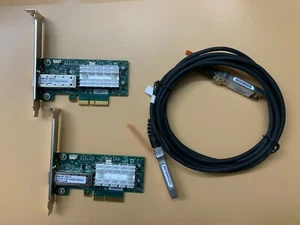 2 x carte réseau Mellanox MCX311A-XCAT CX311A ConnectX-3 EN 10 GbE câble SFP+ - Photo 1/2