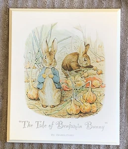 El cuento de Benjamin Bunny estampado artístico de madera de Beatrix Potter 8x10 - Imagen 1 de 3