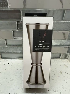 Viski Professional Stainless Steel Double Jigger Large Makoto Jigger 1oz & 2oz - Picture 1 of 2