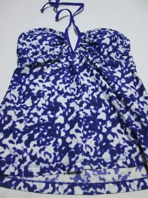 Traje de baño Converse para mujer talla S Tankini azul marino/blanco forrado inalámbrico halter manchado Foto 1 de 4