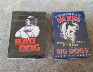 BIG DOGS Brand 2 New Sealed Playing Cards 'Bad Dog" 'Stay on the Porch' - Picture 1 of 12