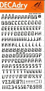 1  FOGLIO TRASFERELLI TRASFERIBILI DECADRY 38 - 8 MM NUMERI E LETTERE - Imagen 1 de 1