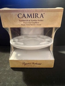 New Camira Porcelain Mounted Toothbrush And Tumbler Holder Bath Unlimited White - Picture 1 of 3