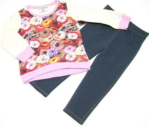SWEET VINTAGE Girls Toddler 2 Pc Long Sleeve Top & Legging Set - Picture 1 of 4