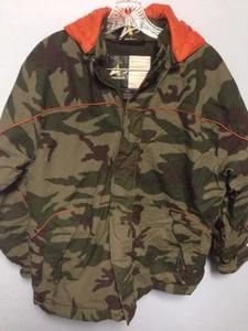 Athletech Size 14 16 Military Army Style Coat Green Orange Design  - Picture 1 of 11