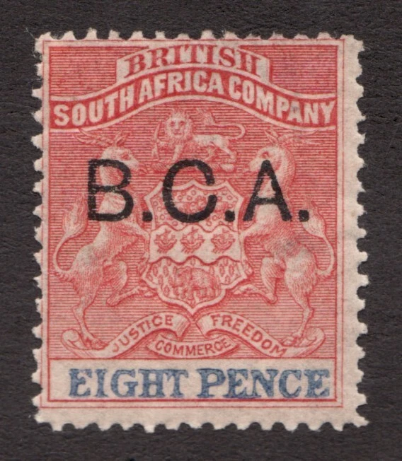 África Central Británica 1891 Sc# 6 - Ocho peniques, sello de la colonia. MH Cv$21 Foto 1 de 1