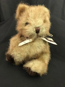 Russ Berrie Teddy Bear Picadilly Plush with Bow Hands Clasped 6-1/2' #774 - Picture 1 of 11