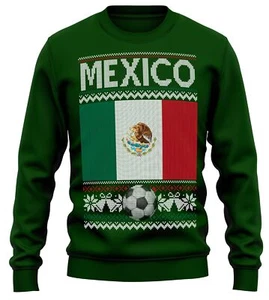 Mexico Ugly Christmas Sweatshirt Football World Xmas Gifts For Him Her Mexica... - Picture 1 of 13