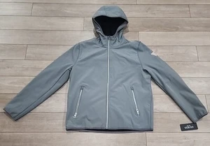 NWT Guess Jacket Men's Sz Large Charcoal Polyester Softshell Windbreaker Hooded - Picture 1 of 8