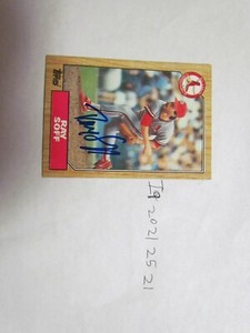 1987 Topps Signed Ray Soff Baseball Card