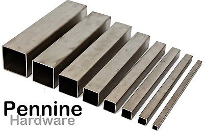 STAINLESS STEEL SQUARE Hollow BOX SECTION Brushed Finish Bandsaw Cut Lengths  • 4.60£