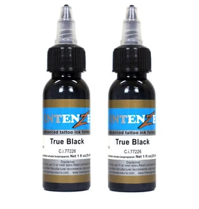 Genuine Intenze Tattoo Ink True Black 60ml (2 x 30ml bottles) AU Seller - Picture 1 of 7