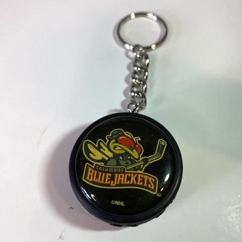 vintage Inglasco Columbus Blue Jackets NHL Mini Hockey Puck Keychain Cover