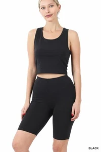 NEW ZENANA Women Premium Soft COTTON STRETCH SHORTS LEGGINGS S-XL - Picture 1 of 21