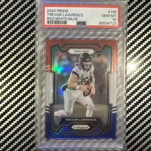 2023 Prizm Trevor Lawrence Jaguars #139 RED WHITE & BLUE RWB PSA 10 Gem Mint💎 - Bild 1 von 2