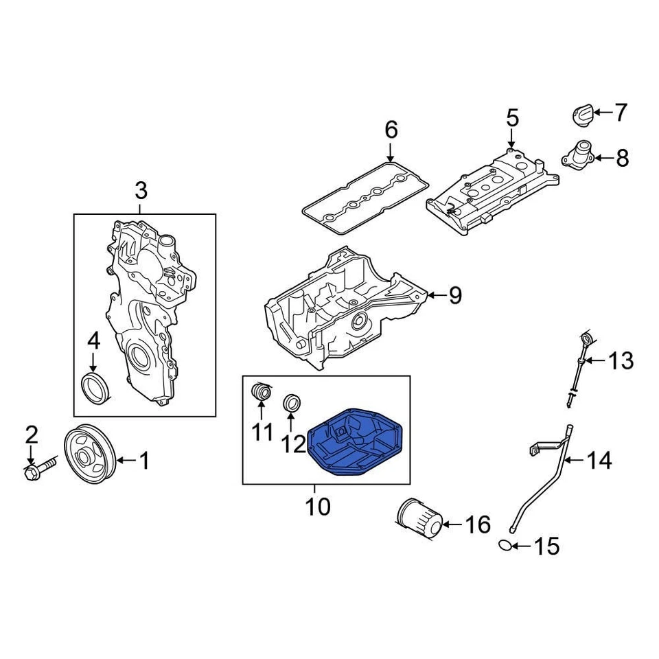 For Nissan Sentra 2013-2019 Nissan 111103RC0C Lower Engine Oil Pan - Изображение 1 из 1