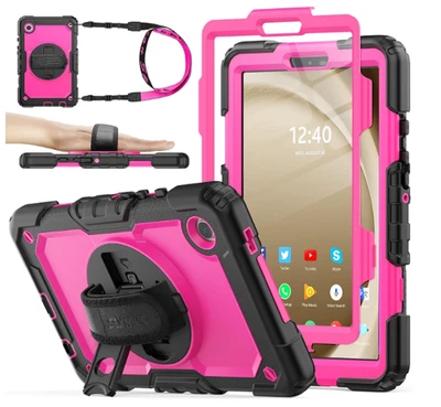 Чехол со склада SEYMAC для Samsung Galaxy Tab A9 8,7 дюйма, розовый и черный - Изображение 1 из 4