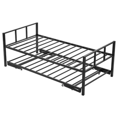 VEVOR Twin Size Daybed Frame Metal Day Bed with Trundle and Metal Slats Foto 1 de 4